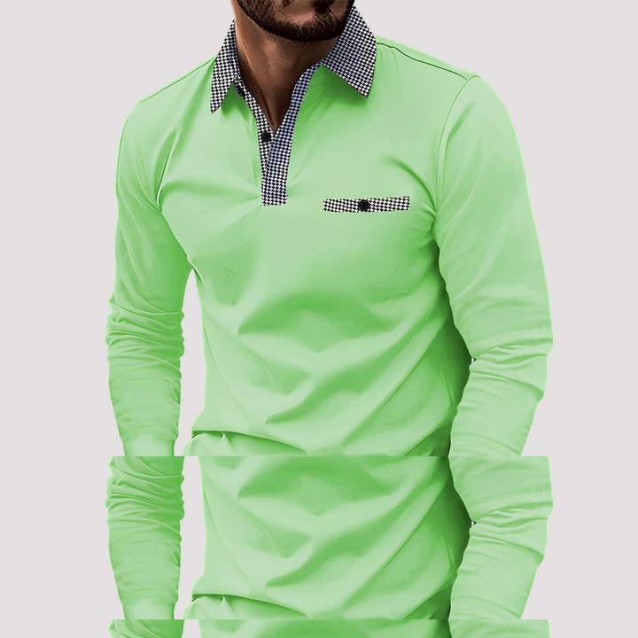 Aidan | Men's Stylish Long-Sleeve Polo Shirt