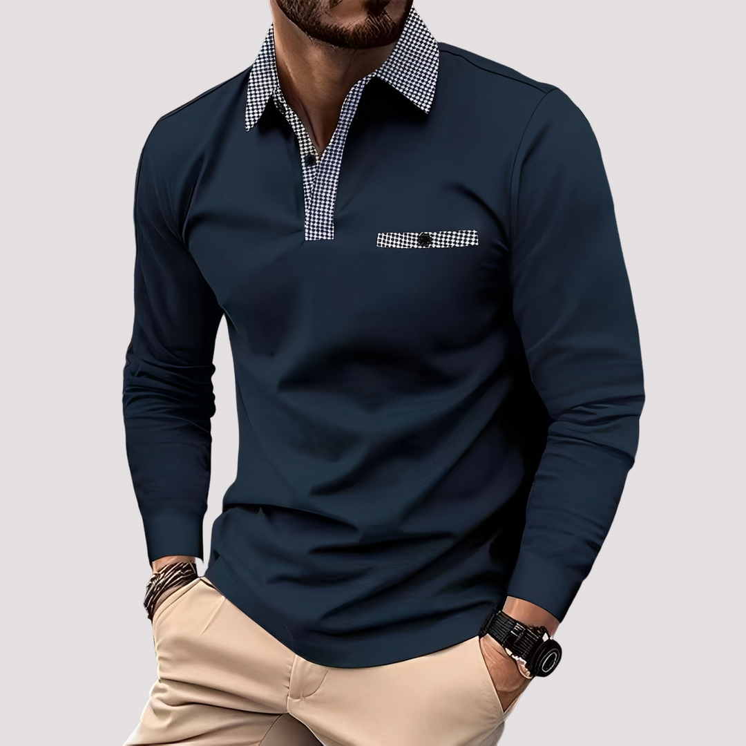 Aidan | Men's Stylish Long-Sleeve Polo Shirt