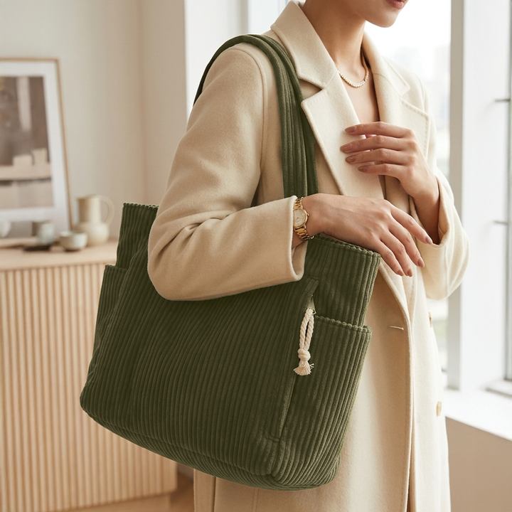 Aubrey | Women's Corduroy Tote Bag