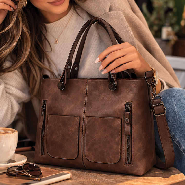 Delilah | Women's Vegan Leather Structured Tote Bag