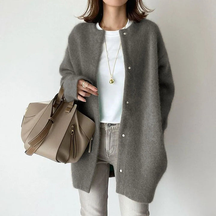 Women's Cozy Knitted Cardigan with Button Closure