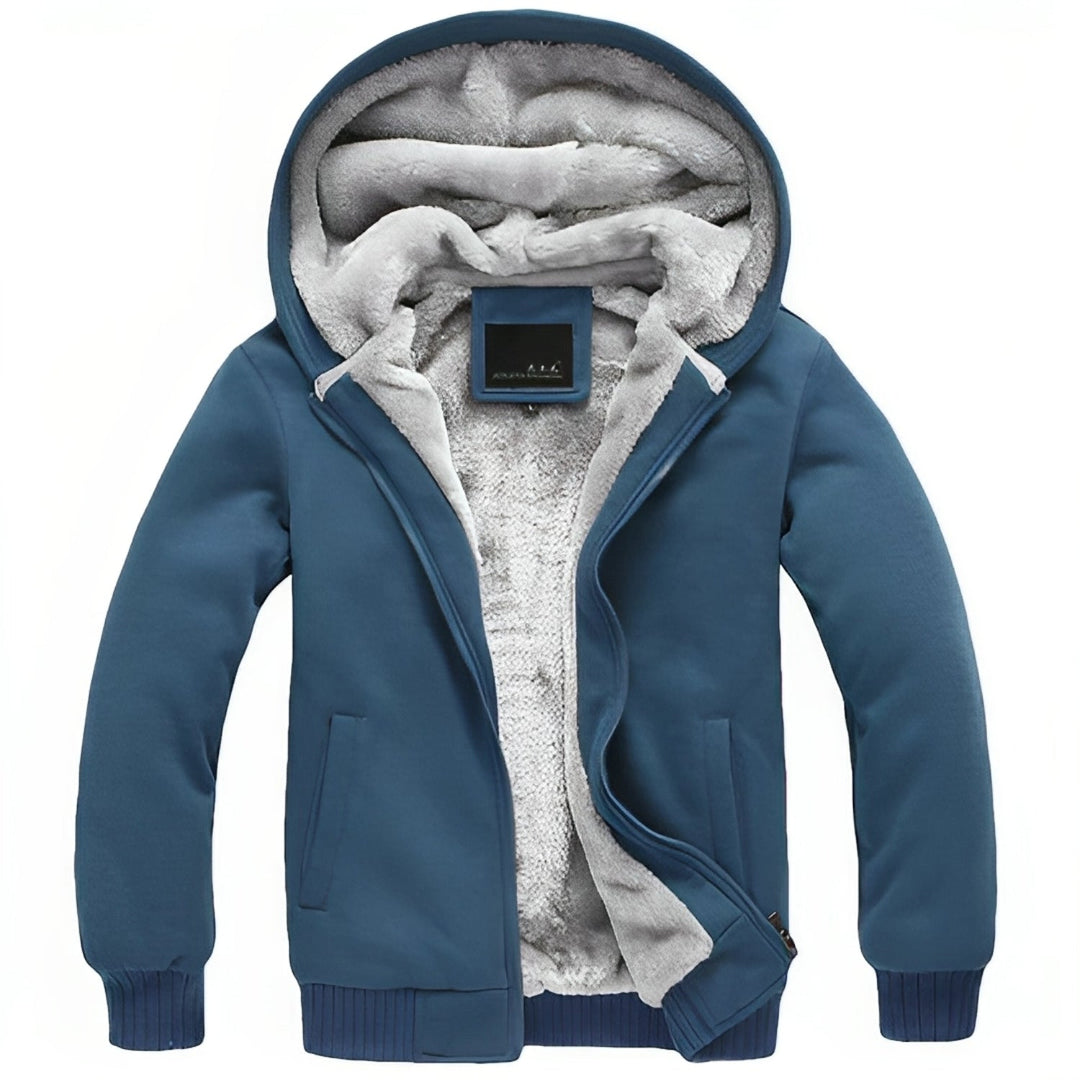 Men's Zip Up Hooded Sweatshirt and Fluffy Vest Combo