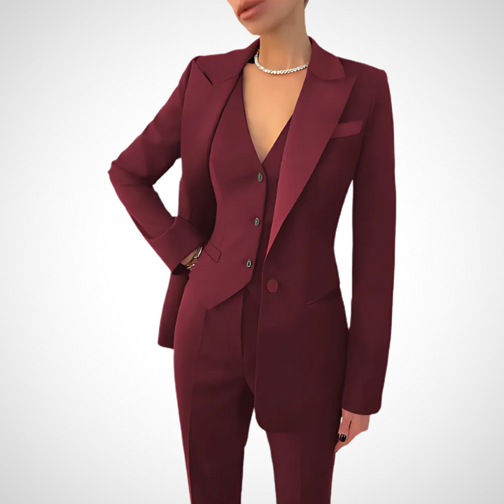 Women's Elegant Tailored Three-Piece Suit Set | Chic Style