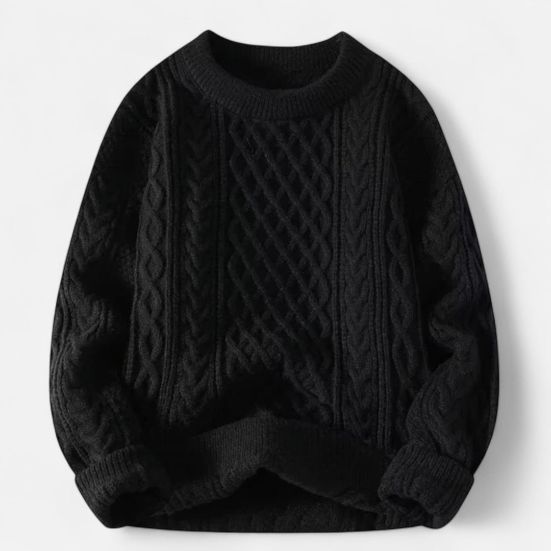 Women's Cable Knit Sweater | Round Neck Design