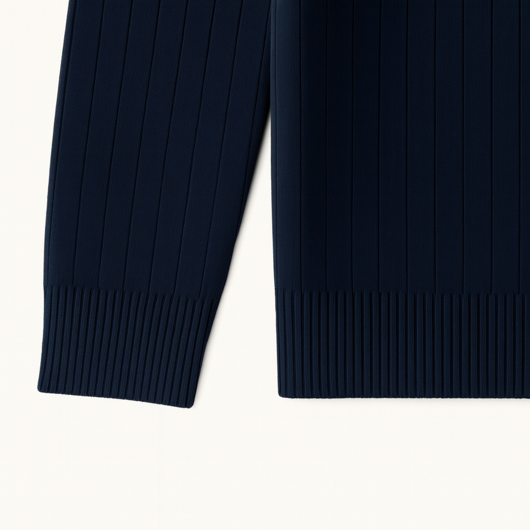 Men's Ribbed Half Zip Jumper for Comfortable Style