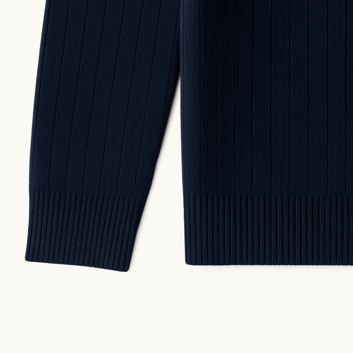 Men's Ribbed Half Zip Jumper for Comfortable Style