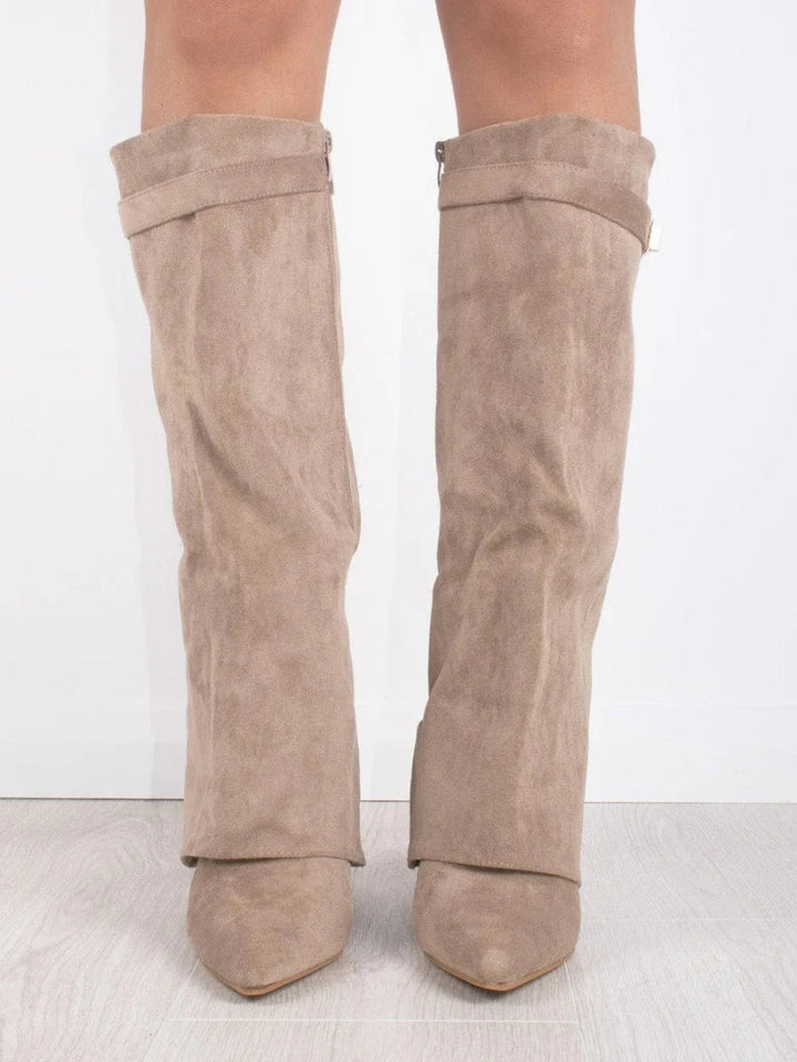 Milly | Women's Stylish Leather Thigh-High Boots with Buckle