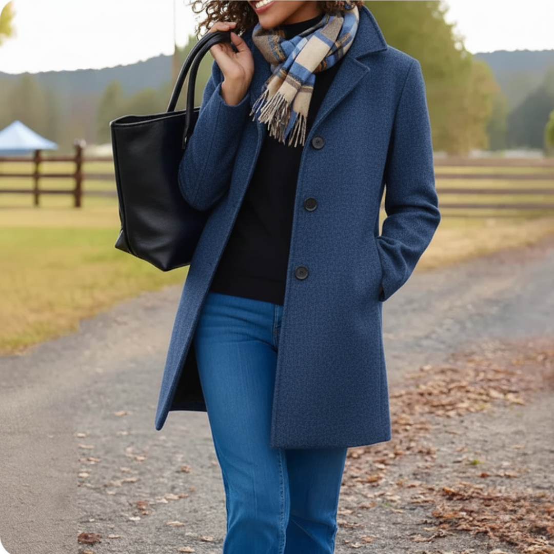 Women's Classic Mid-Length Button Coat