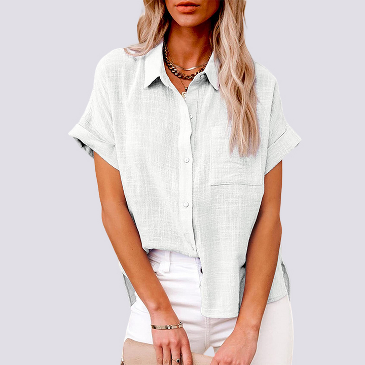 Nicole | Women's Short Sleeve Blouse with Pockets