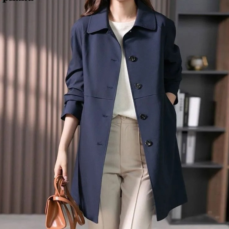 Women's Chic Single Button Short Trench Coat