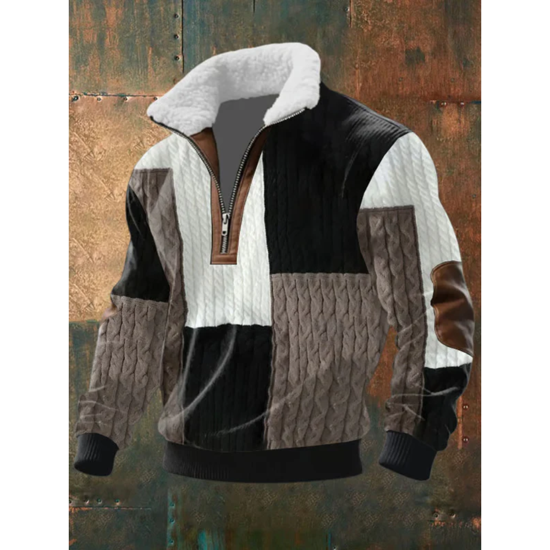 Men's Fleece Pullover with High Collar