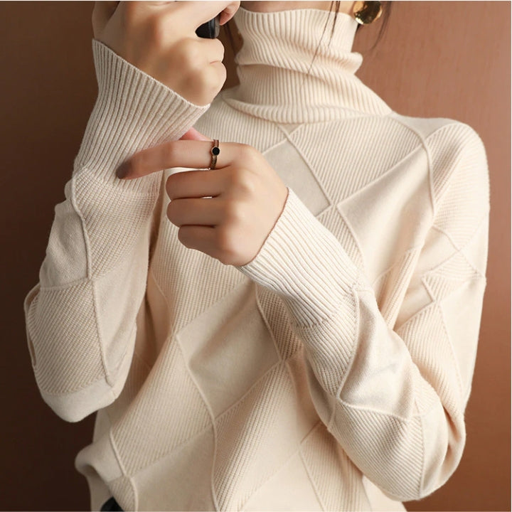 Women’s Stylish Roll Knitted Jumper for a Chic Look