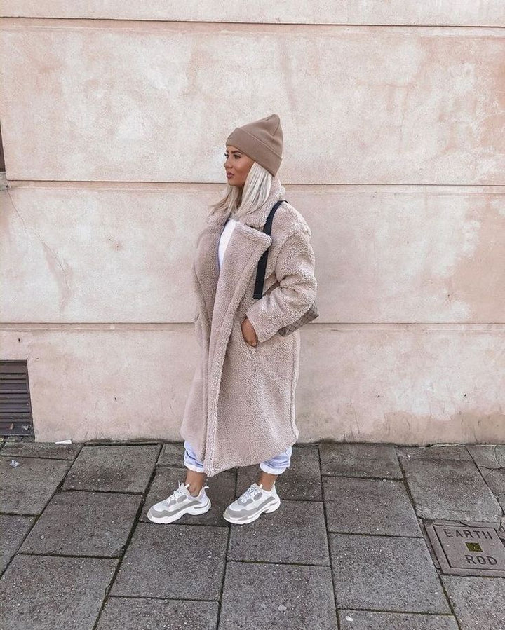 Women's Long Teddy Coat