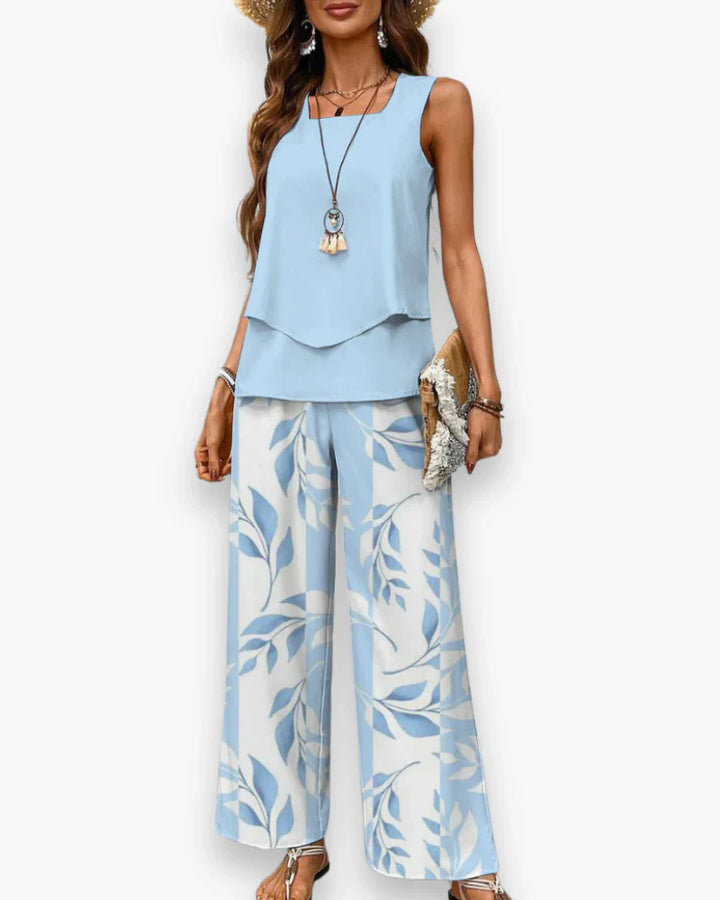 Women's Elegant Fluid Two-Piece Outfit Set
