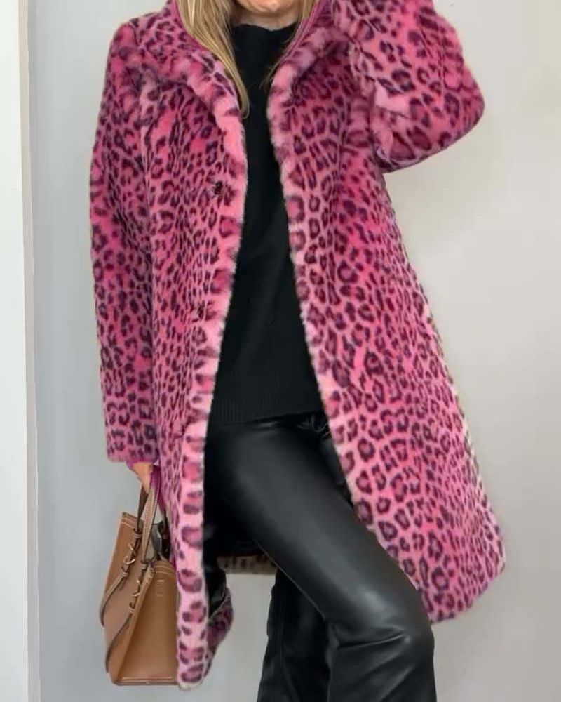Women's Long Leopard Print Coat