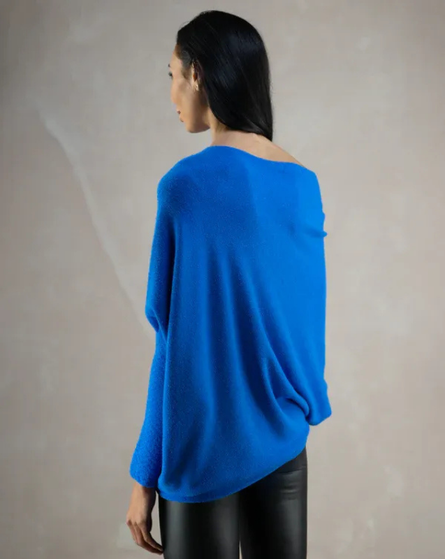 Women's Off-Shoulder Knit Top with Swing Collar | Elegant Style