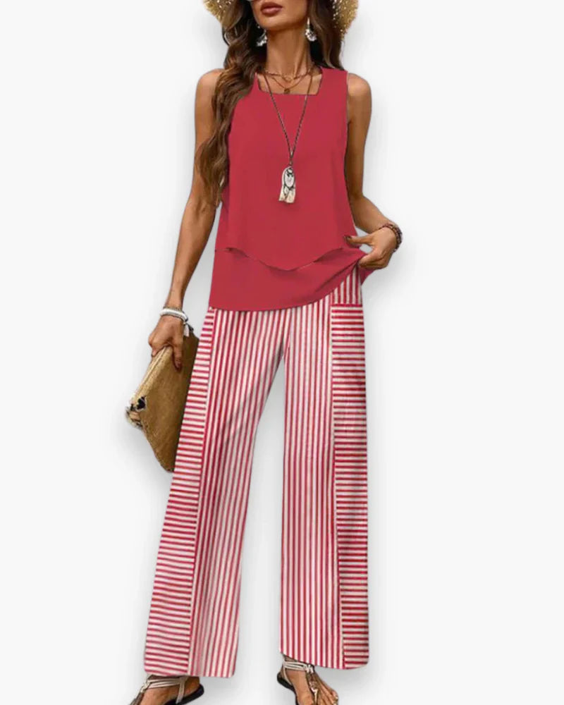 Women's Elegant Fluid Two-Piece Outfit Set