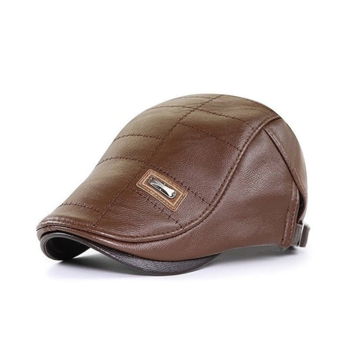 Men's Adjustable Retro Leather Beret Hat