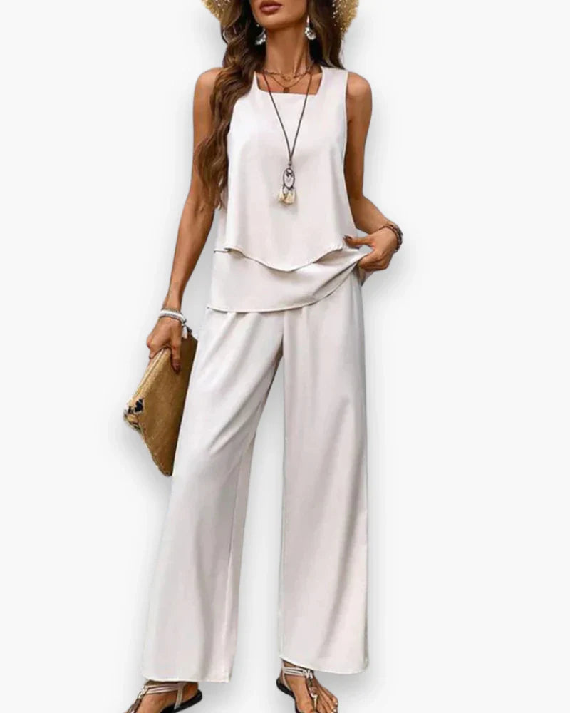 Women's Elegant Fluid Two-Piece Outfit Set