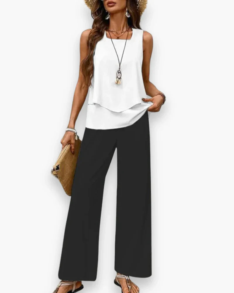 Women's Elegant Fluid Two-Piece Outfit Set