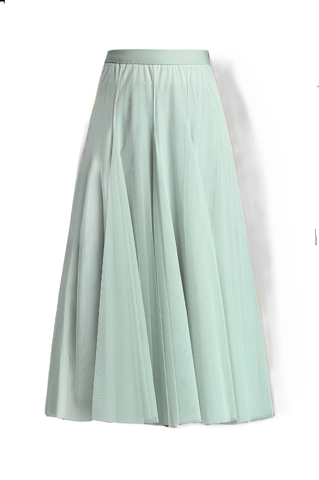 Women's Pleated Midi Skirt in Mesh Fabric