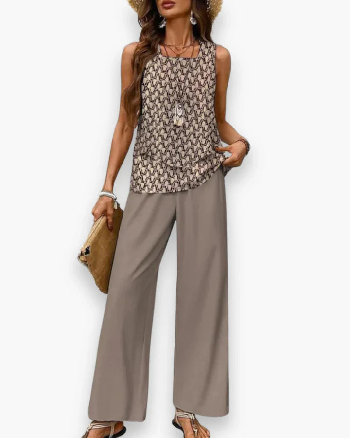 Women's Elegant Fluid Two-Piece Outfit Set