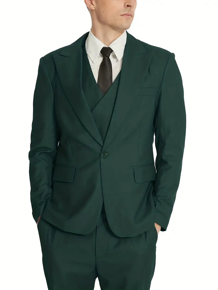 James | Men's Three-Piece Business Blazer, Vest, and Trouser Set