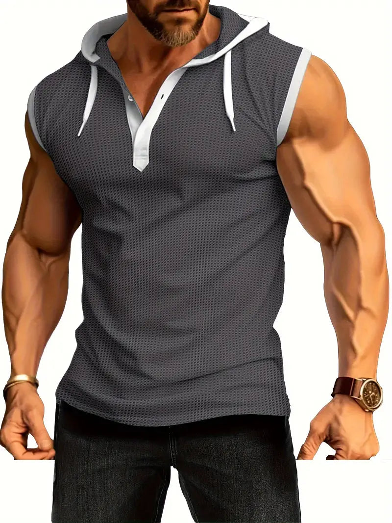 James | Men's Sleeveless Hooded Muscle Shirt