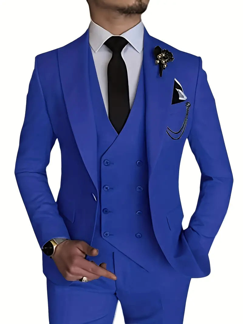 James | Men's Three-Piece Business Blazer, Vest, and Trouser Set