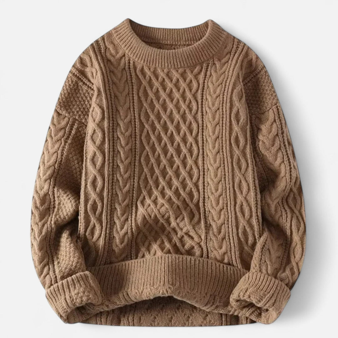 Women's Cable Knit Sweater | Round Neck Design