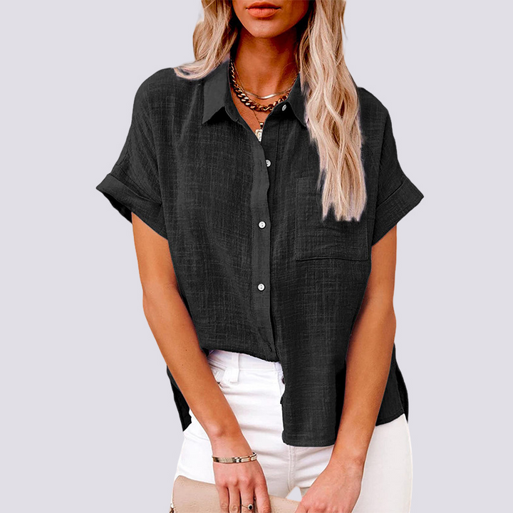 Nicole | Women's Short Sleeve Blouse with Pockets