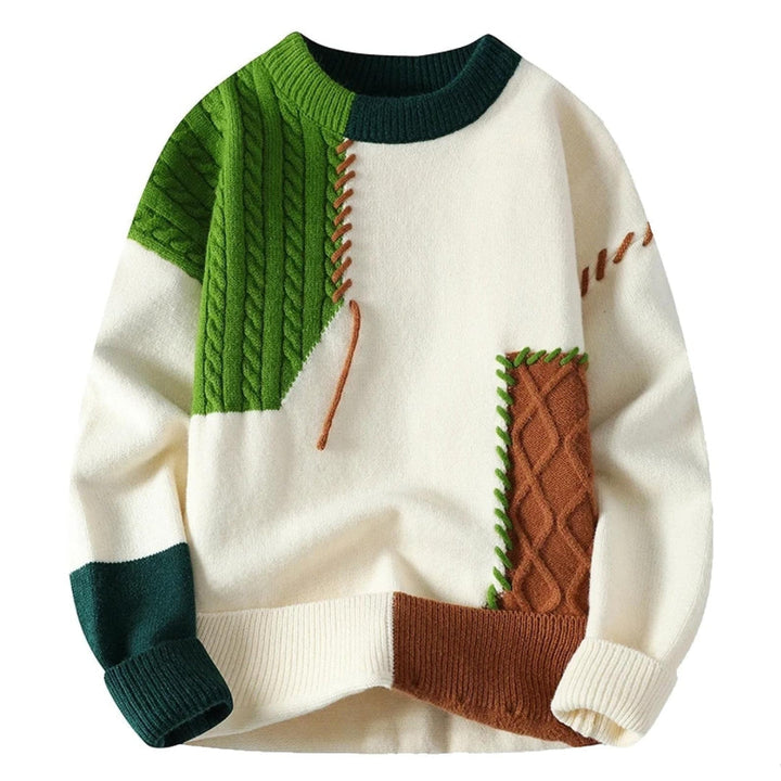 Men's Cozy Patchwork Knit Sweater