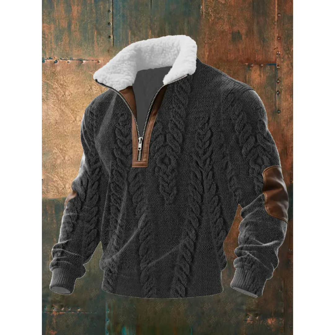 Men's Fleece Pullover with High Collar