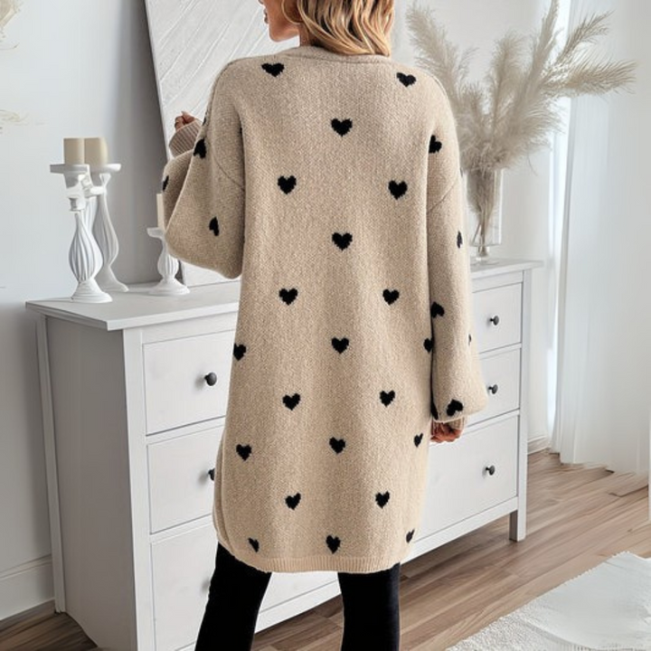Women's Heart Pattern Cardigan