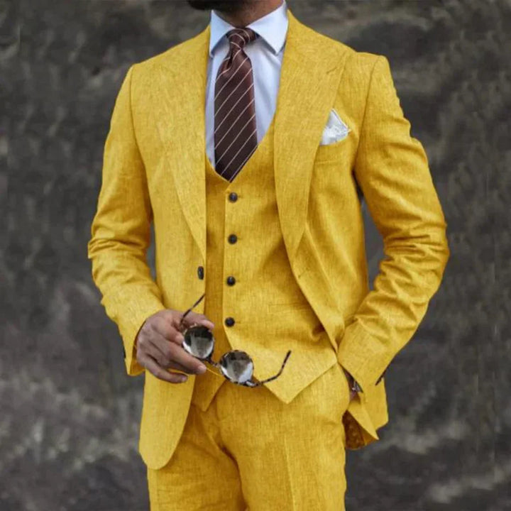 James | Men's Lightweight Three-Piece Suit with Notched Collar