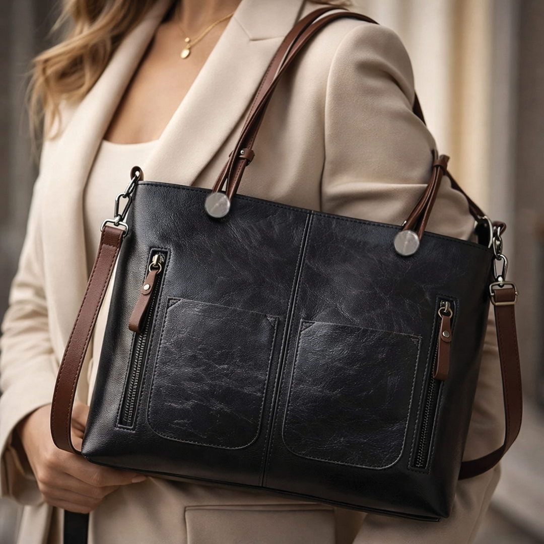 Delilah | Women's Vegan Leather Structured Tote Bag
