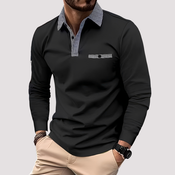 Aidan | Men's Stylish Long-Sleeve Polo Shirt