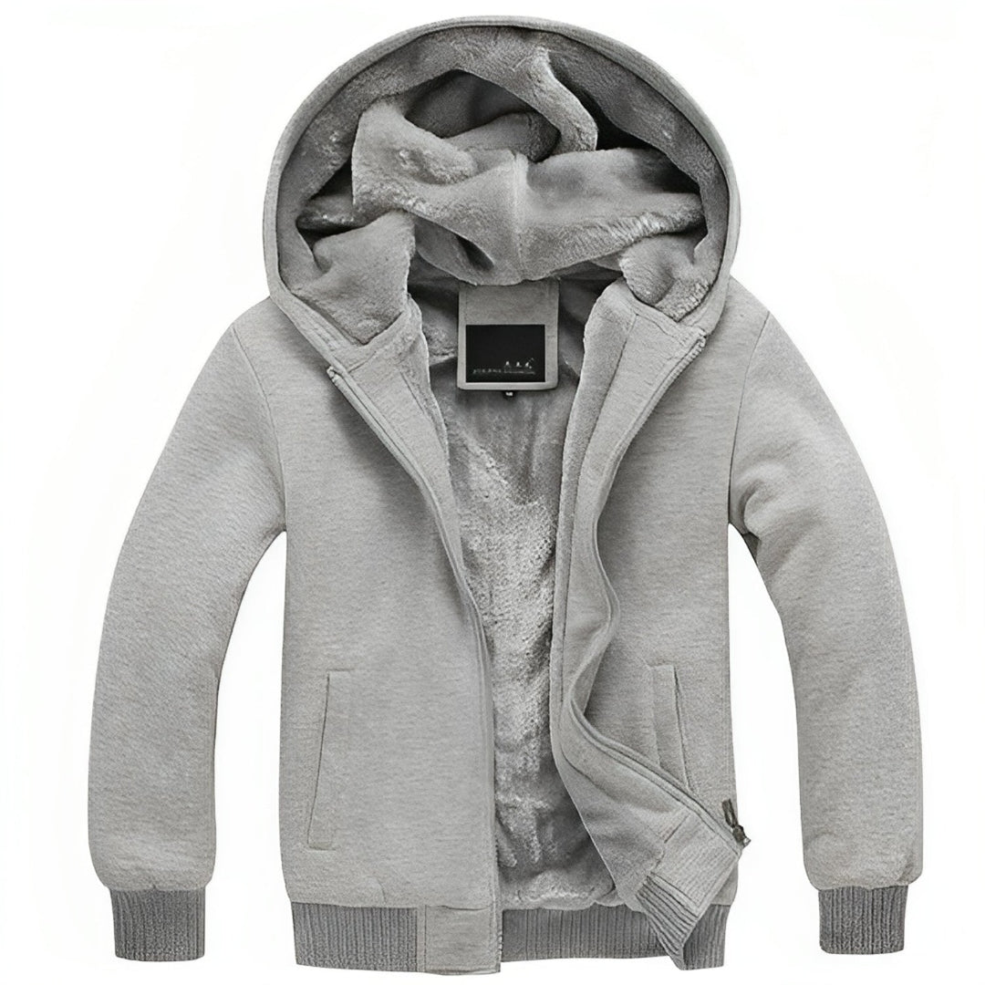 Men's Zip Up Hooded Sweatshirt and Fluffy Vest Combo