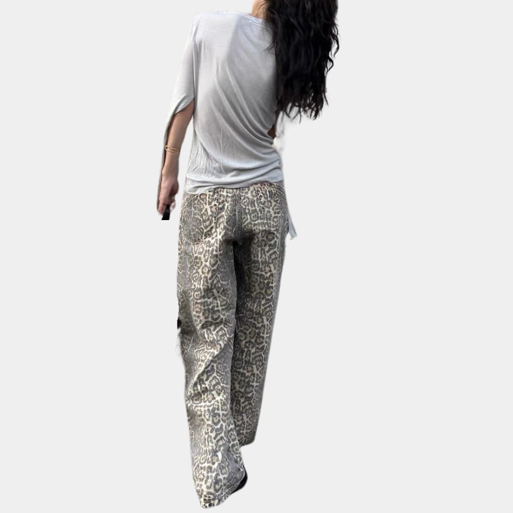 Women's Leopard Print Lounge Trousers - Stylish and Comfortable