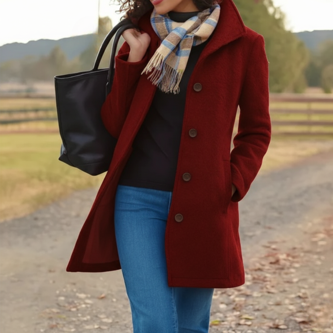 Women's Classic Mid-Length Button Coat