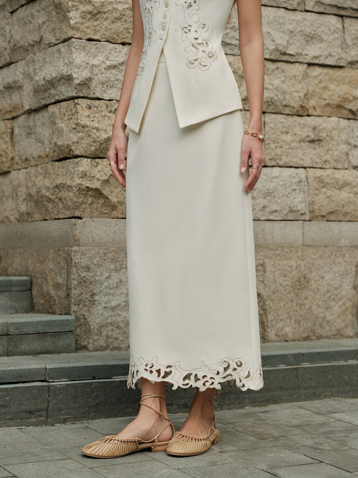 Women's 3D Embroidered A-Line Skirt for Stylish Outfits