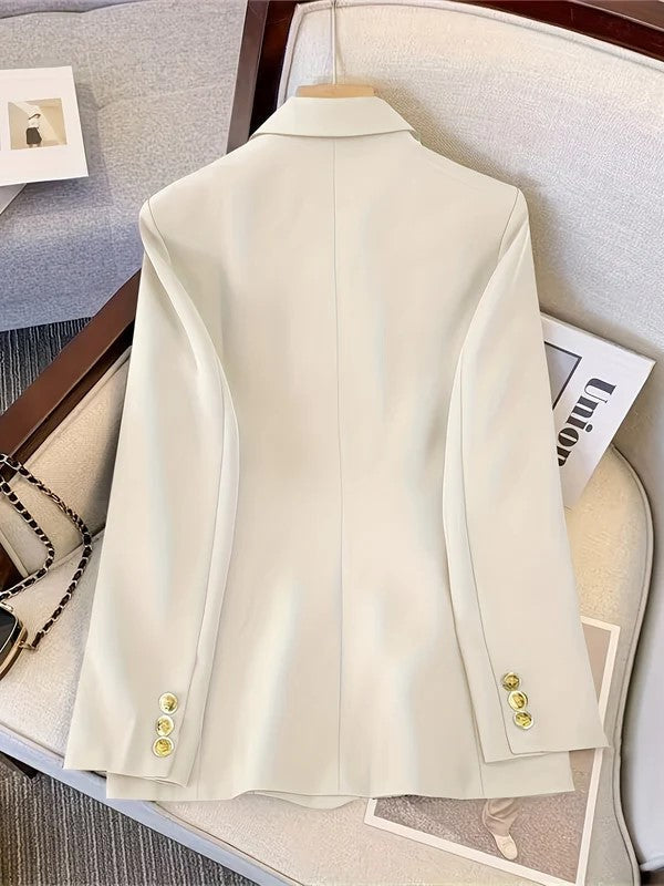 Women’s Tailored Business Blazer with Elegant Button Accents