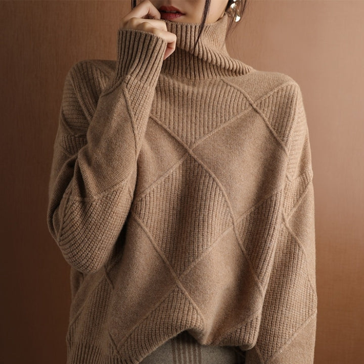 Women’s Stylish Roll Knitted Jumper for a Chic Look