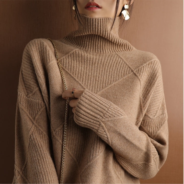 Women’s Stylish Roll Knitted Jumper for a Chic Look