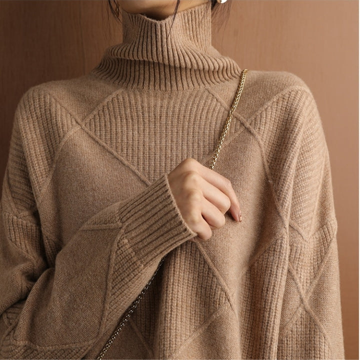 Women’s Stylish Roll Knitted Jumper for a Chic Look