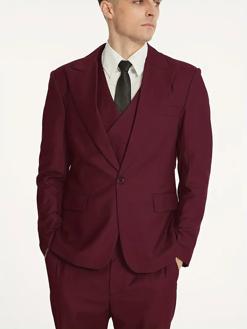 James | Men's Three-Piece Business Blazer, Vest, and Trouser Set