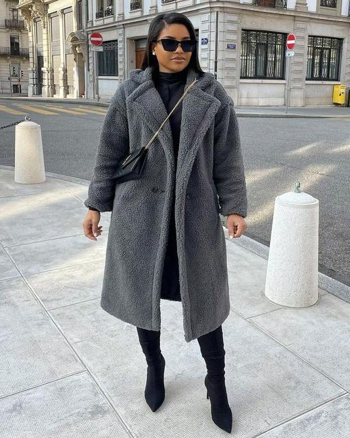 Women's Long Teddy Coat