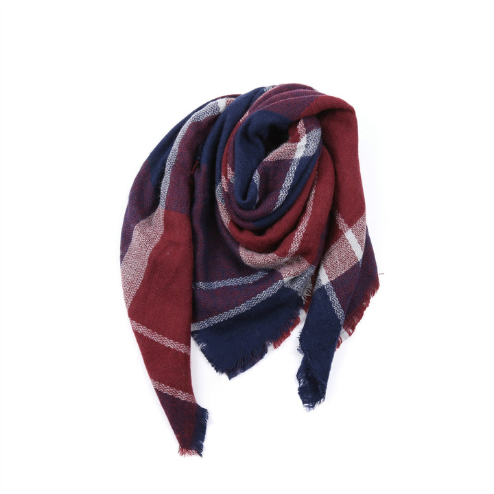 Women's Fringed Checked Scarf