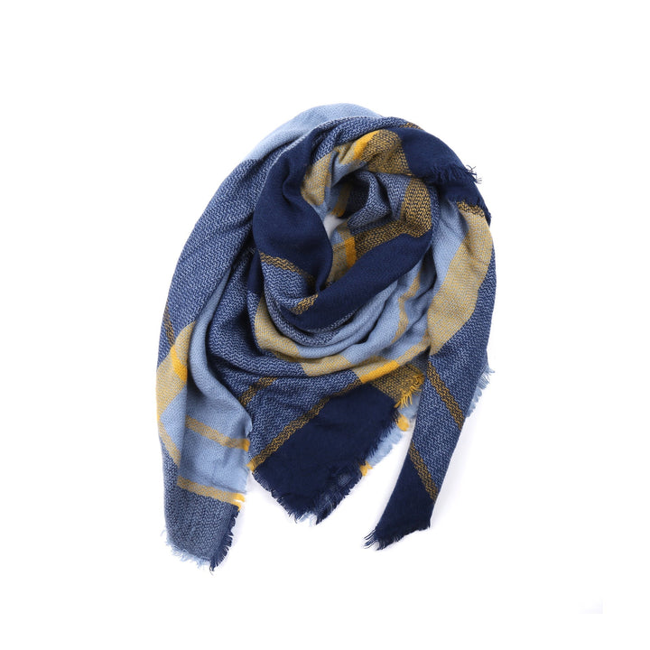 Women's Fringed Checked Scarf
