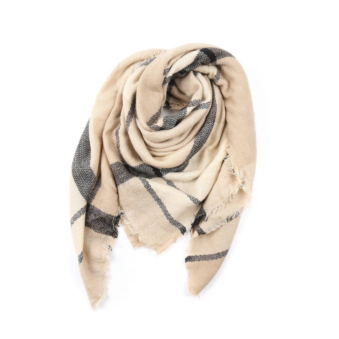 Women's Fringed Checked Scarf